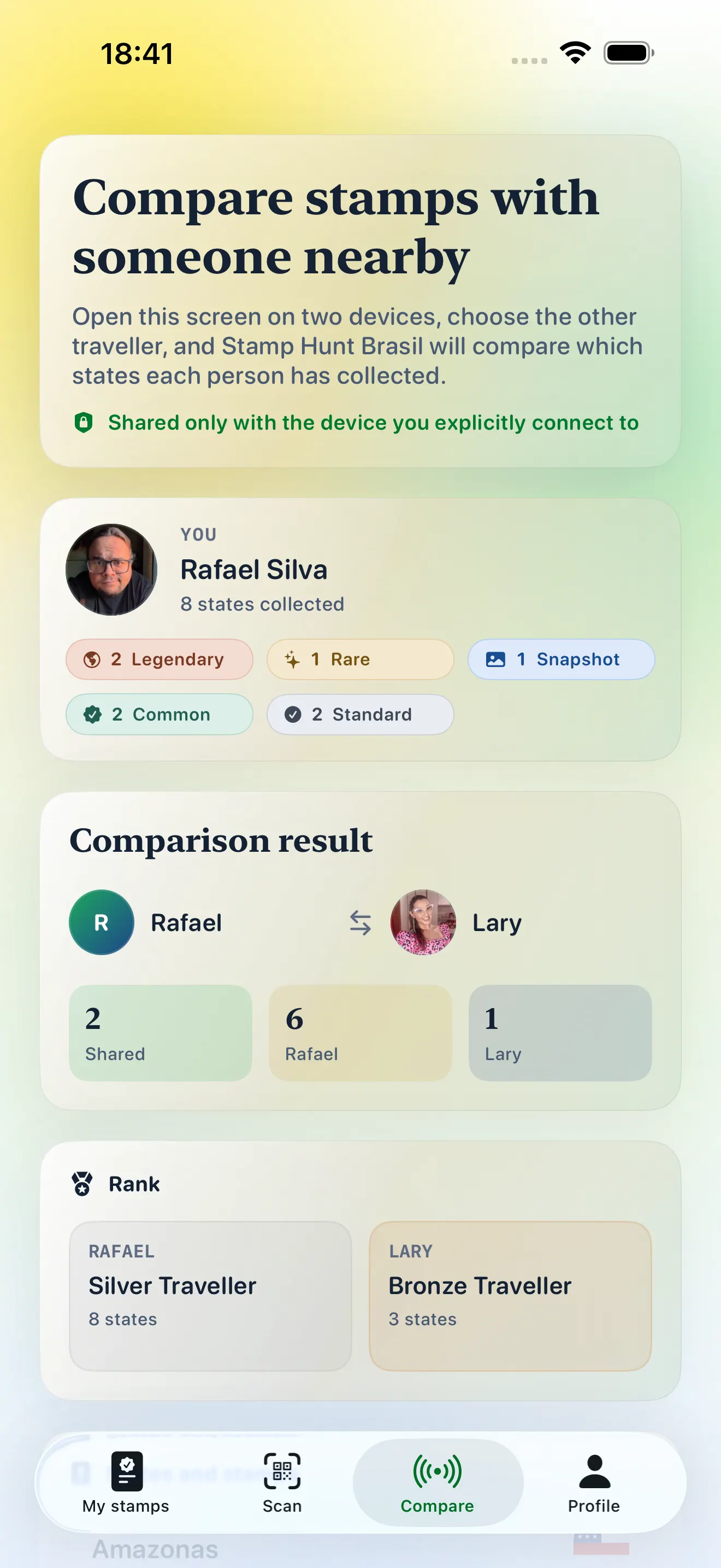 Compare with someone nearby